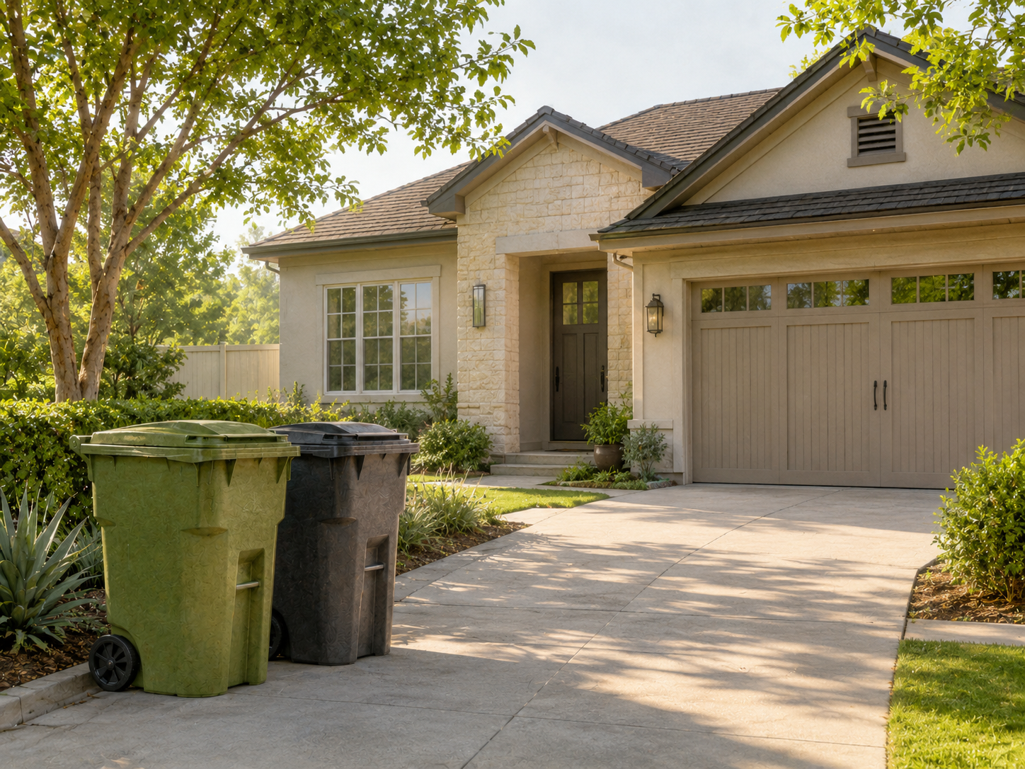 Peaceful bins at sunrise
